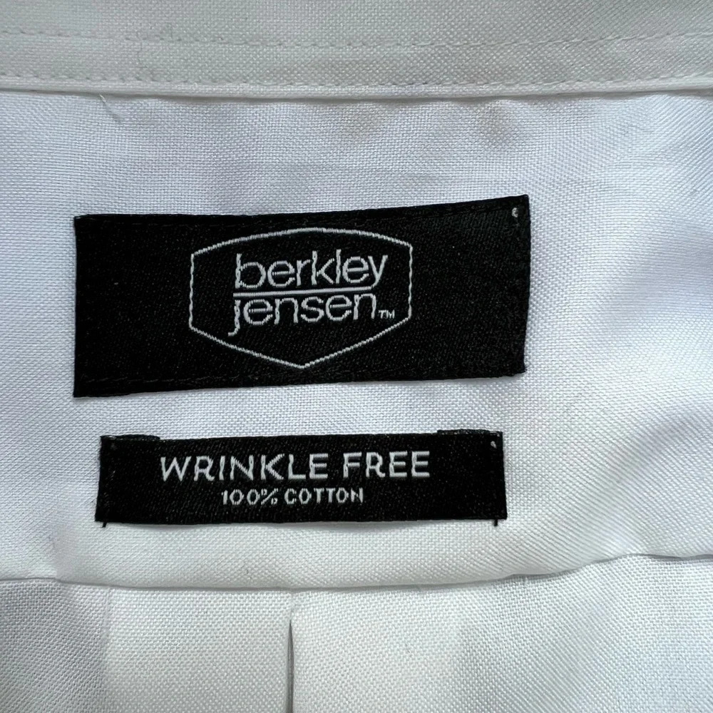 Berkeley Jensen wrinkle free mens dress shirt. White, size: XL. 17-17 1/2 36/37 - Picture 9 of 9